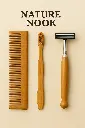  ( Beard neem comb+Bamboo Toothbrush. Wooden Razor)