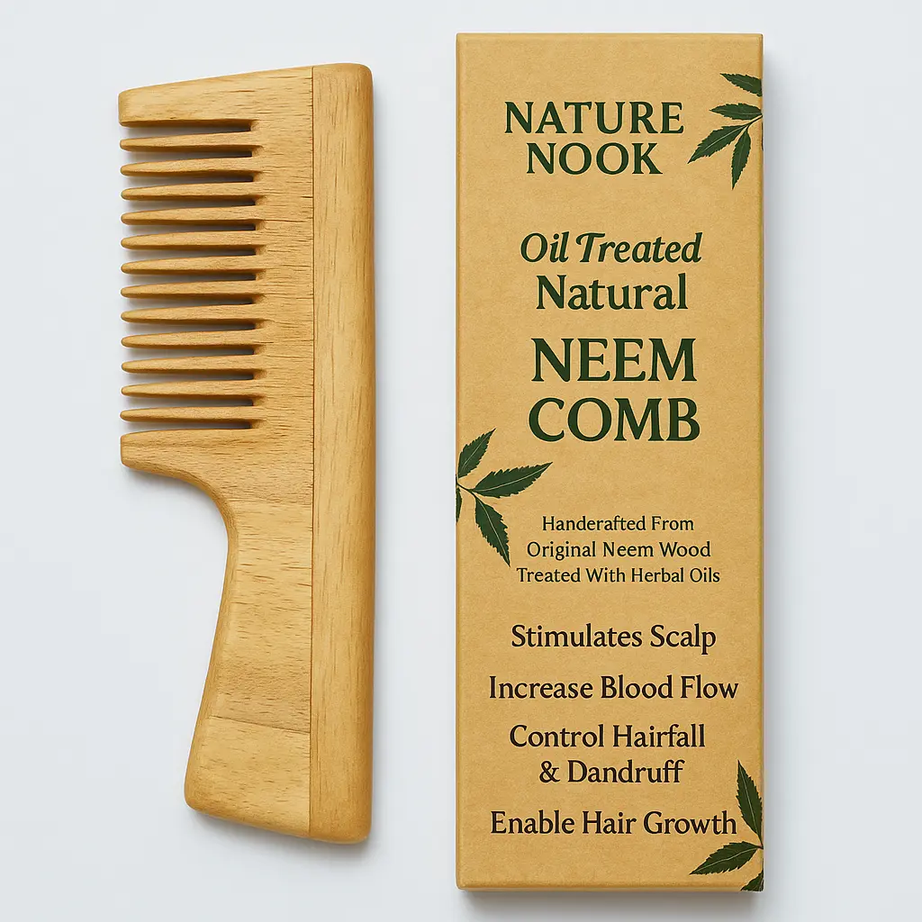 Wide tooth (kacchi Neem comb)
