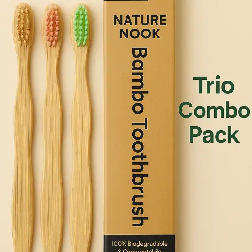 Trayo Colours BambooToothbrush (Pink.Green.Yellow)