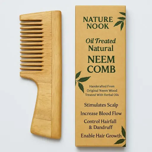 Wide tooth (kacchi Neem comb)