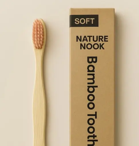 (Pink brussels) Bamboo Toothbrush